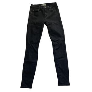 GAP Woman's Size 27 Long Black True Skinny Mid Rise Denim Skinnies Tight Jeans